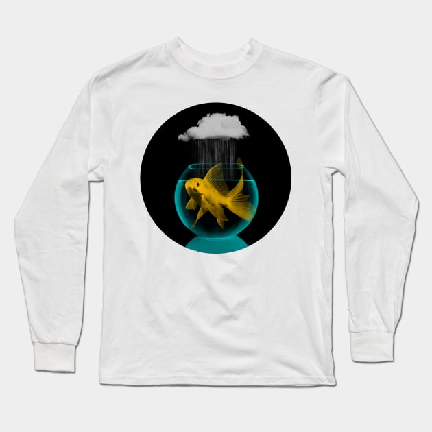 Goldfish and a Cloud Long Sleeve T-Shirt by Vin Zzep